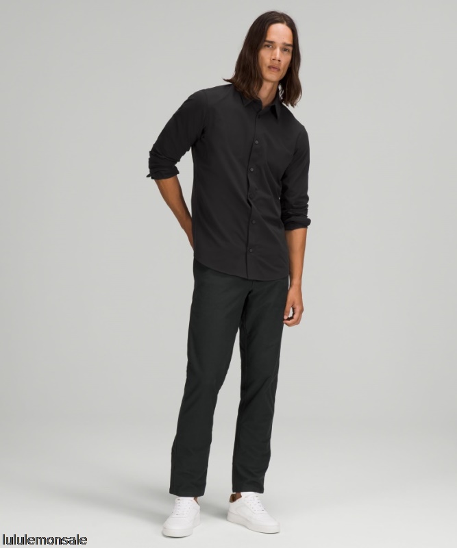 Lululemon Verkauf DELULU608 | Schwarzes New Venture Langarmshirt